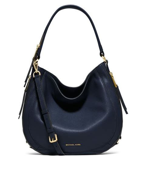 navy leather michael kors bag|michael kors pale blue bag.